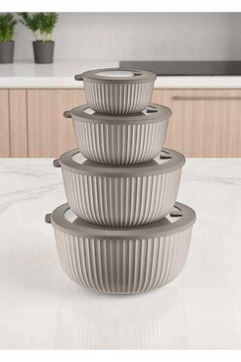 Se Yank Haus Set of 4 Vacuum Sealed Storage Containers with Lids Microwave and Freezing Suitable Storage Containers