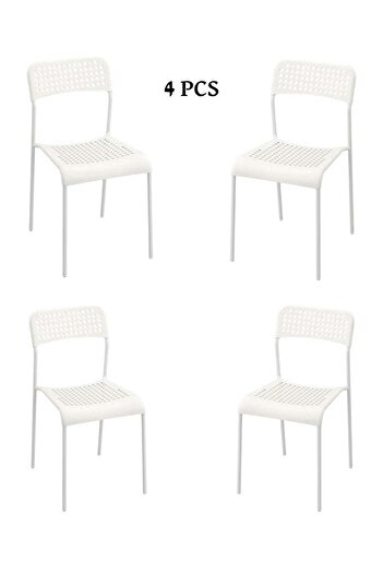 Generic Modern design dining chair set for home and office, consisting of 4 chairs, color: white