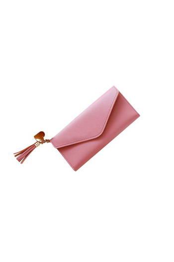 OEM Long Leather Wallet for Women, Pink