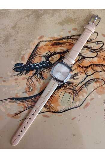 QUARTZ Brand Vintage Roman Numeral Leather Snake Pattern Cord Square Steel Watch