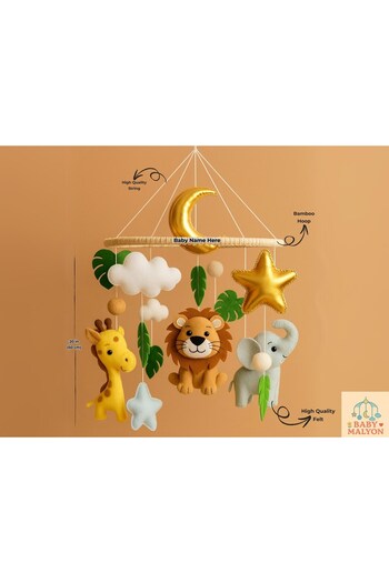 hobiimobiii ANIMALS SAFARİ FİGÜRLÜ BEBEK BEŞİK SÜSÜ (MÜZİKLİ) DÖNENCE