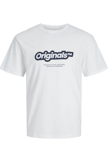 Jack & Jones Tricou JACK & JONES Vesterbro Newton Brand Scan - 12265740-Bright WhiteS