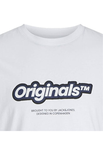 Jack & Jones Tricou JACK & JONES Vesterbro Newton Brand Scan - 12265740-Bright WhiteS
