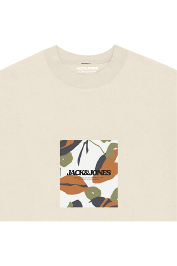 Jack & Jones Tricou JACK & JONES Avira AOP Crew - 12281811-Antique White