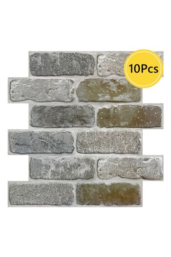 Choice Rust Grey-10pcs 10 Pcs 3D Wall Panels Peel and Stick, 3D Brick Wall Stickers, Adhesive Tile Backspla