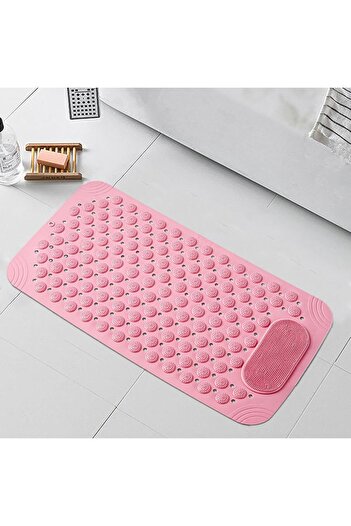 Living Rectangular Silicone Bathroom Mat – Non-Slip & Foot Scrubbing