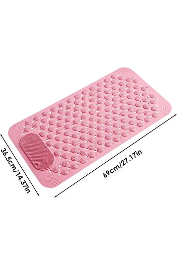 Living Rectangular Silicone Bathroom Mat – Non-Slip & Foot Scrubbing