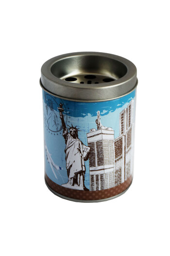 PUFO New York metal ashtray, 10 cm, blue