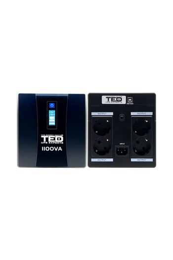TED Electric UPS With Management, 4x Schuko Output, Stabilizer And Lcd Display, 1100va / 600w, TED Electric