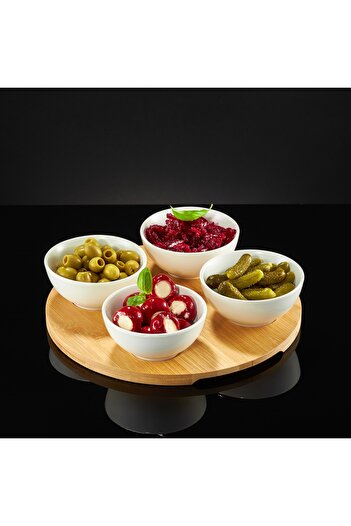 Ambition Bowl Set, 5 Pieces, Round, Matt White,