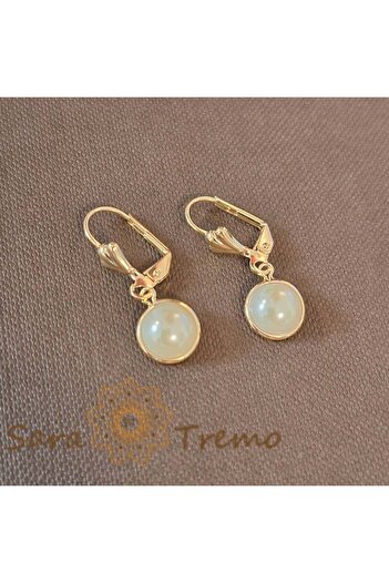 saratremo Elegant earrings for stylish women with pearl and zirconia crystals