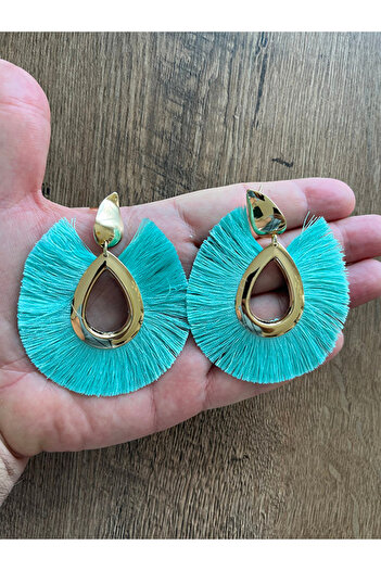 Büyük Hanım Large Tassel Metal Alloy Style Women's Earrings