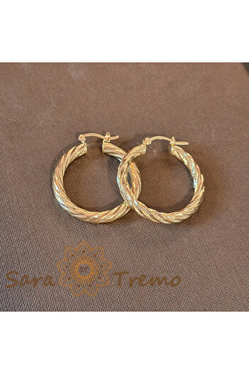 saratremo Chunky Braided Earrings, 3.2 cm – Easy Elegance and Comfort