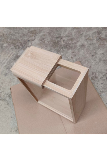 Choice A Bamboo Food Dispenser 2L Kitchen Organizer Food Storage Container Cereal Dispenser for Pantry Org.