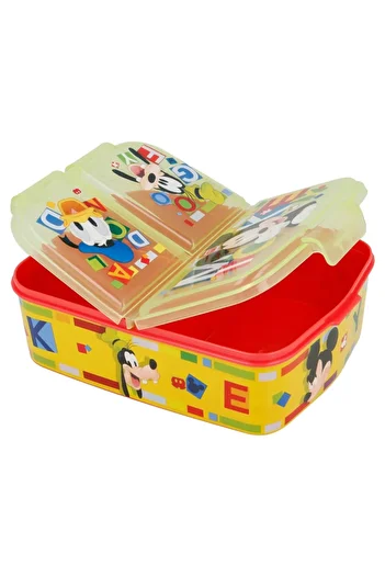 Mickey Mouse Rectangular sandwich box, multi-compartment, 19.5x16.5x6.7 cm, Multicolor, Mickey Mouse