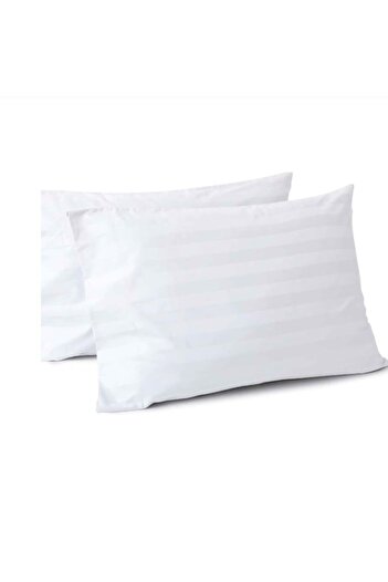 Pucioasa Set of 2 cotton damask pillowcases 45x45 cm, white