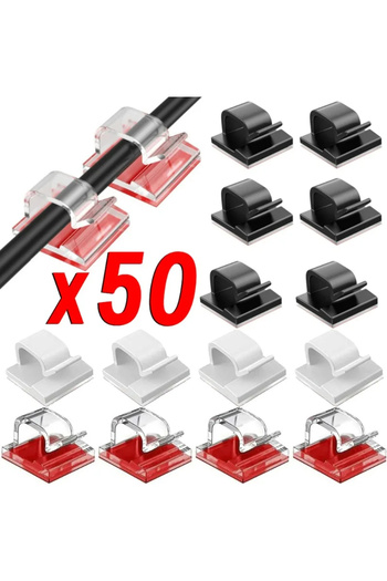Choice 10 قطع شفافة 10/20/50 قطعة منظم كابلات مشابك حامل لف الأسلاك حامي كابل USB إدارة