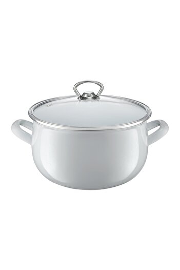Ambition Enamel pot with lid 20 cm, 4.2L, gray, Garden