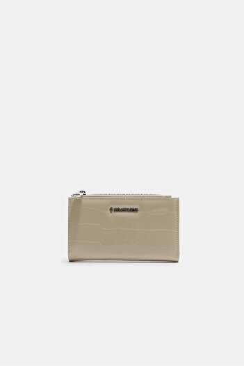 Stradivarius Basic mock croc wallet