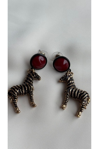 Limerence Zebra Earrings, Zara Model Earrings