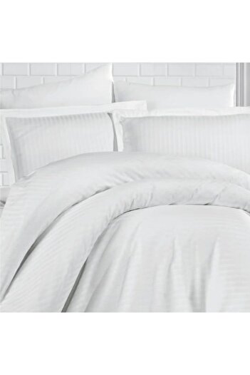 Pucioasa Set of 2 cotton damask pillowcases 45x45 cm, white
