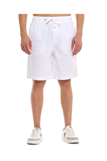 R&B White MYF-WOVEN SHORTS -S-XXL