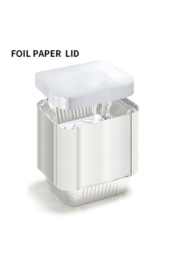 Choice 50pcs 400ml with lid 400ML NO.2 Aluminum Foil Pans Containers 1LB Oblong Pans (5"x4") - Perfect For