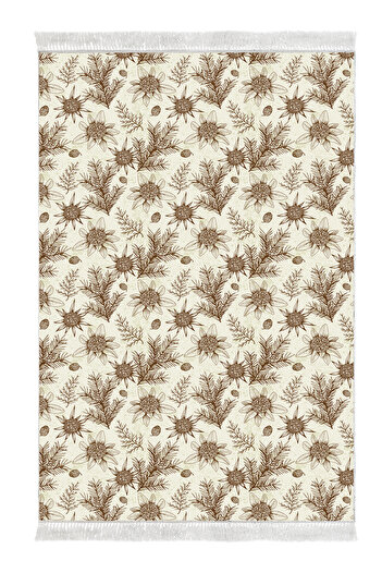 Alanur Home Non-Slip Base Djt Toilet Set Star Leather Fringed Vintage Al5009 Beige