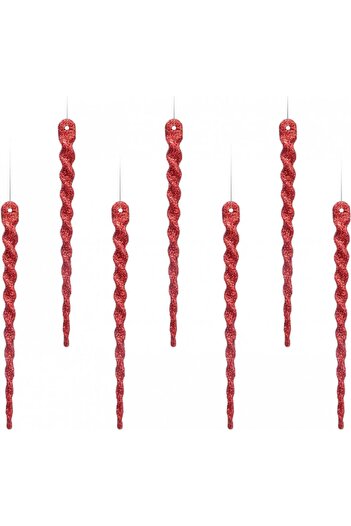 AMS Set of 30 Christmas decorations, red, plastic, 13 cm
