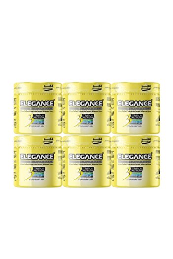 Elegance Triple Action Hair Gel – Yellow, 250ml (Pack of 6)