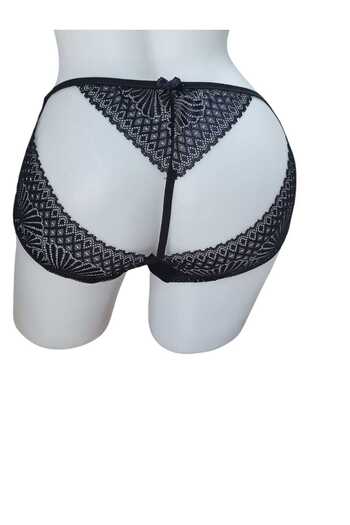 PATRON Hip Part Open Lace and Ribbon Detailed Panties
