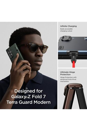VRS Design جراب Terra Guard Modern Halo 360 لهاتف Samsung Galaxy Z Fold 7 متوافق مع MagSafe باللون الأزرق الجليدي