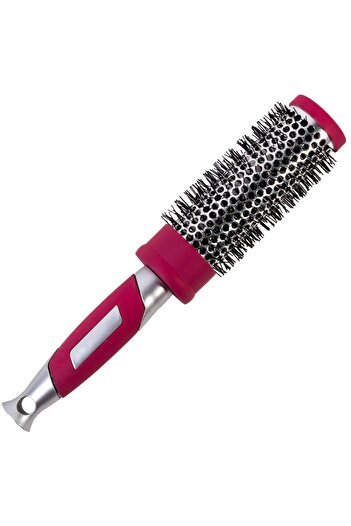 zola Hairbrush, Zola, Ceramic, Round, Pink/Silver