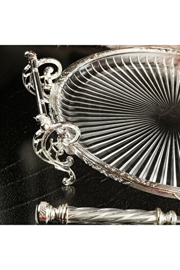 ROY KING Round 31 cm Presentation with Handle Silver