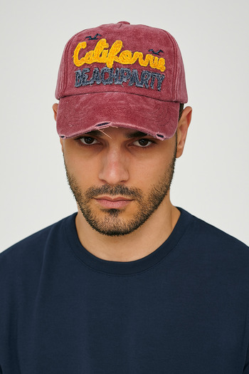 CosmoOutlet Men's California Beach Party Washable Vintage Adjustable Unisex Sports and Daily Burgundy Color Hat