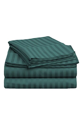 Pucioasa Cotton bed sheet 240x260cm, Petrol green Damask