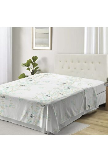Pucioasa Cotton flat sheet with butterflies, 180x260cm, Carina