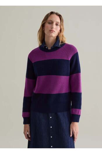 Ovs Striped Pullover With Raglan Sleeves