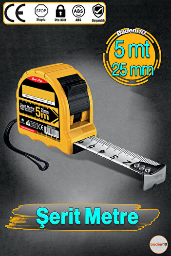 Badem10 Construction Site Tape Measure Shockproof Interlocking 5 Meters X 25 mm Auto Locking Tape Measure Measuring Tool