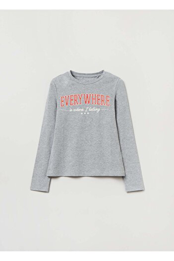 Ovs Girls Everywhere Print Long Sleeve T-Shirt