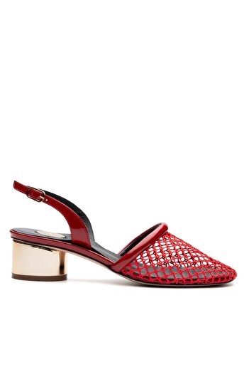Sofia Baldi Leraf Red Textile Women's Thick Heel