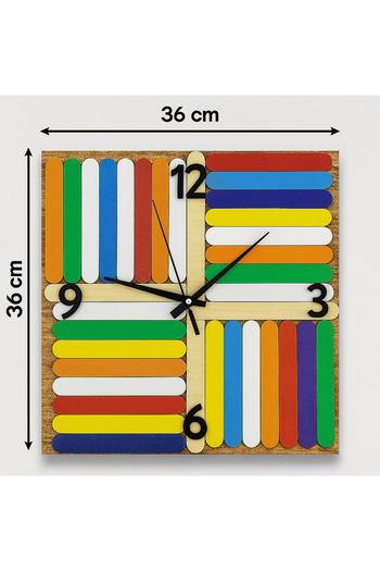 karbonsoft Montessori Wooden Stick Educational Wall Clock – Silent Mechanism