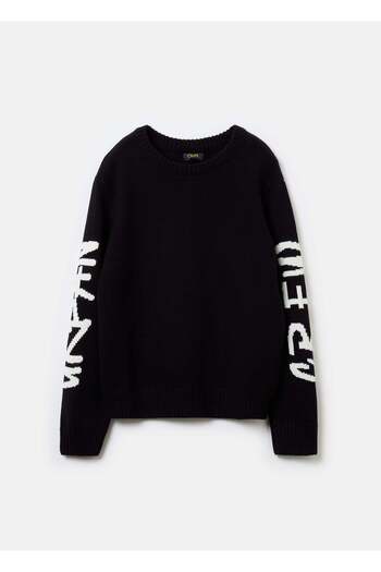 Ovs Oversized Pullover With Jacquard Lettering