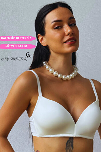 AYMELEK Bra Set B-Cap Without Underwire Without Support Special Design Micro Fabric