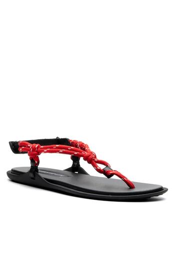 Sofia Baldi Rope Red Textile Women's Flat Sandals