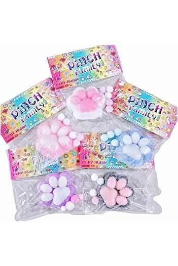 AjieQaQ Squishy Stress-Relief Toy Set - Cat Paws, 5 Pieces, 5 cm, Multicolor
