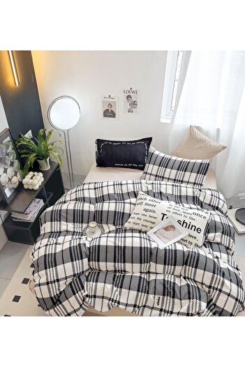 CHIRASO FINE Cotton Bedding Set, ELASTIC Sheet 180x200+25cm, Duvet Cover 200x230cm 4 Pillowcases