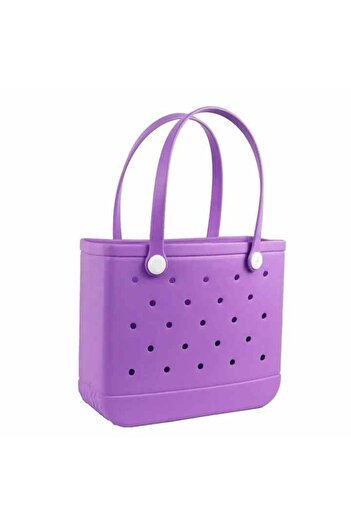 LEONILL Imported Eva Bag 15 Lt Charm Jibbitz Attachable Handle Beach Pool Bag