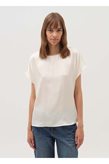 Ovs Satin Blouse With Kimono Sleeves