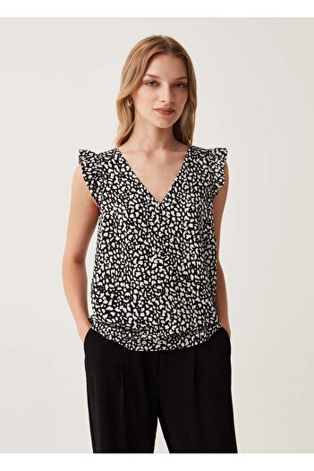 Ovs Blouse With Patterned Flounce